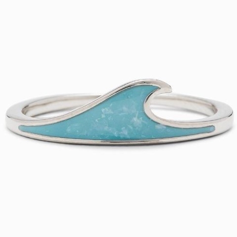 Mother Of Pearl Wave Stacking Ring