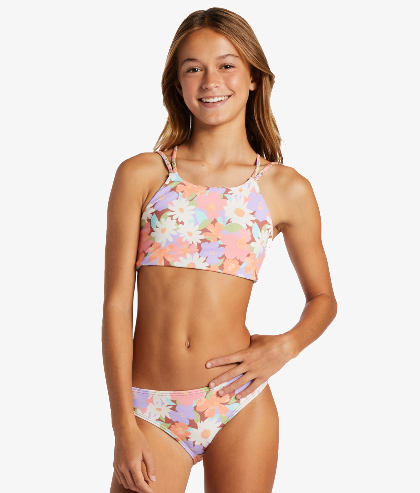Girl's Last Bloom Two Piece Reversible Bikini Set