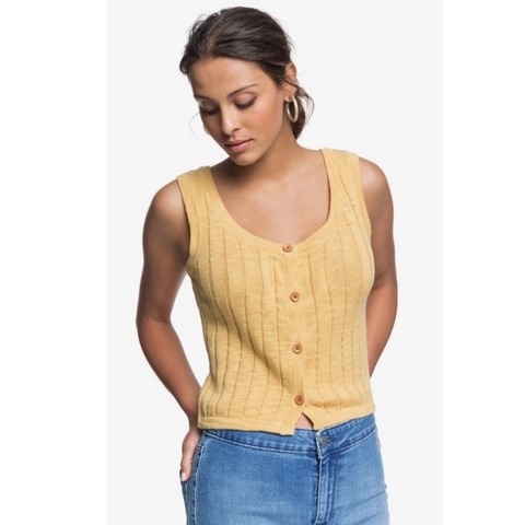 Be Sensational Buttoned Knitted Tank Top