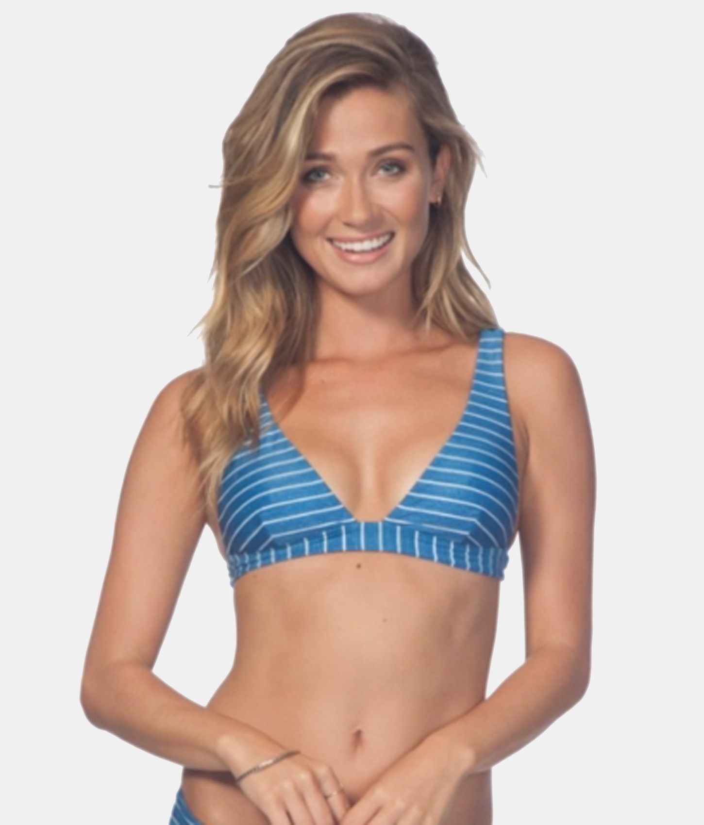 Premium Surf Stripe Halter Bikini Top