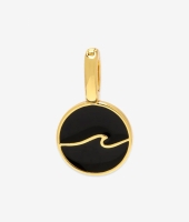 Black Enamel Wave Charm