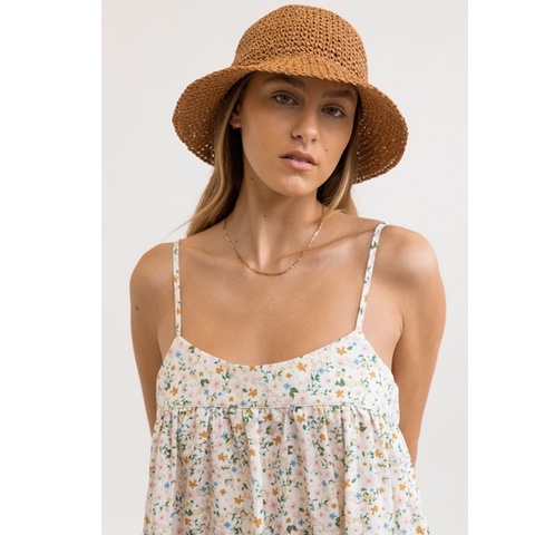 Suns Out Straw Bucket Hat
