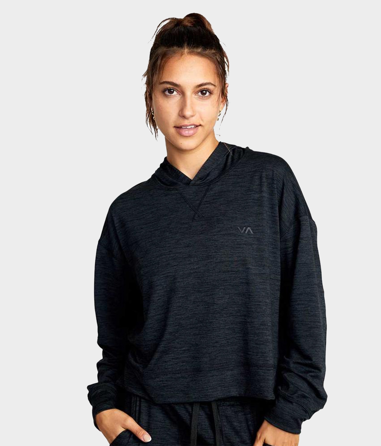 Cable Cropped Workout Hoodie