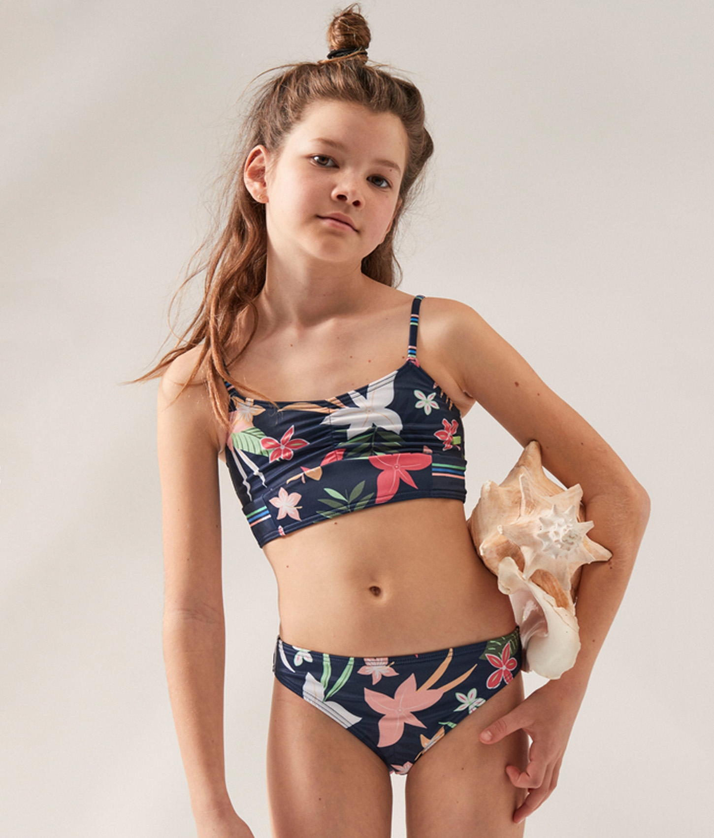 Girl's 7-16 Vacay For Life Crop Two Piece Bikini Set
