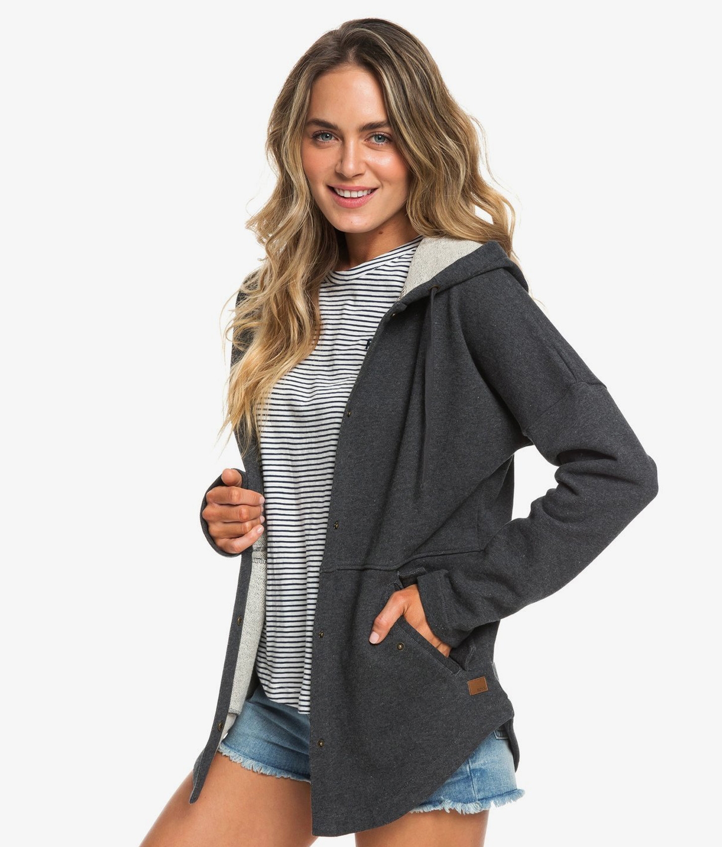 Lullaby Lights Longline Snap Front Hoodie