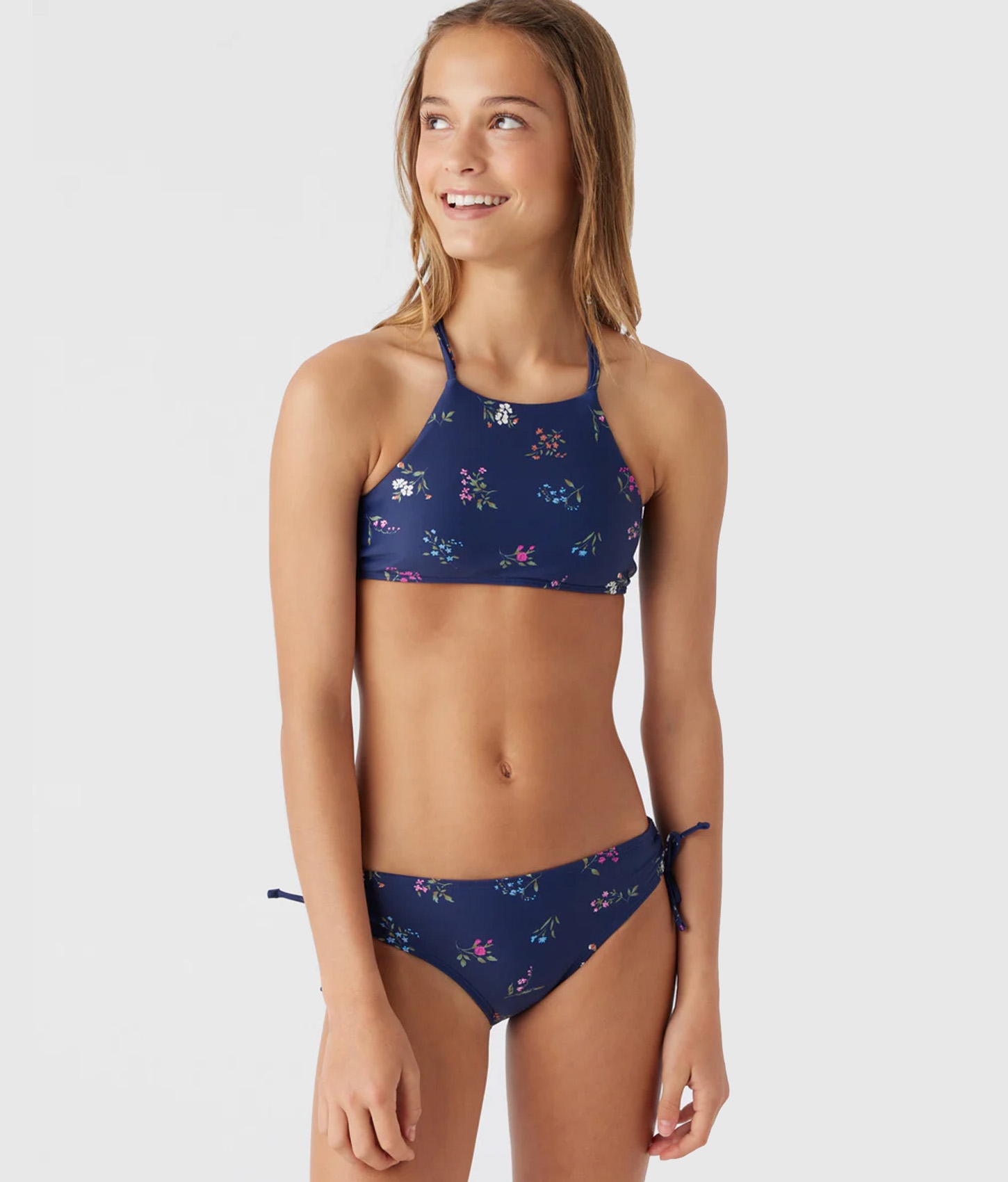 Girl's Garden Floral Braided Strap Swim Suit